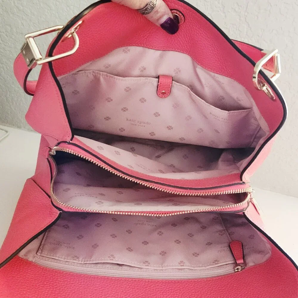 New Kate Spade NY Coral Leather Shoulder Bag Purse